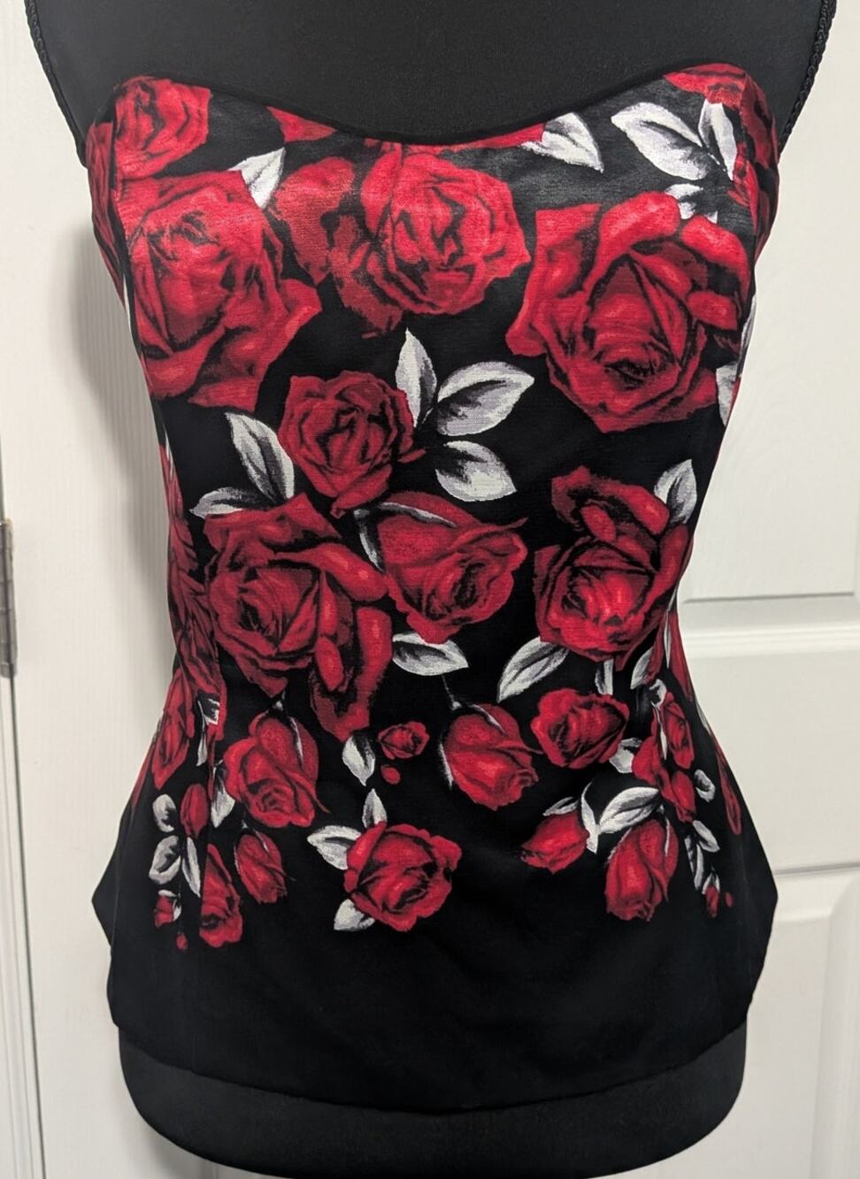 White House Black Market Rose Corset Top Strapless Bustier Size 6 Goth